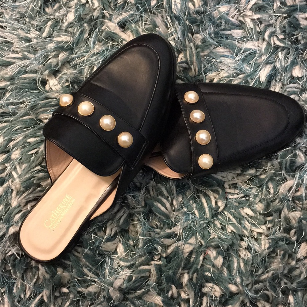 Catherine Malandrino Pearl Accent Slip On’s